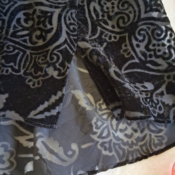 Frederick's of Hollywood Women's M Black Burnout Velvet Lace Y2K Mini Chemise - Picture 12 of 15